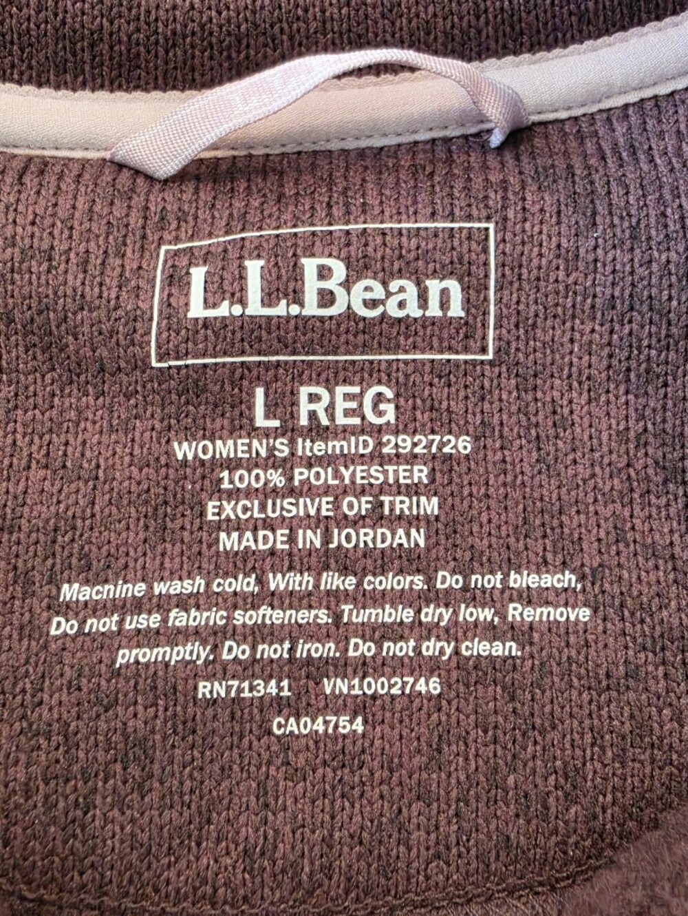 L.L.Bean Women’s L Snap Neck Fleece Pullover Plum Outdoor Fisherman Aesthetic - Picture 5 of 10